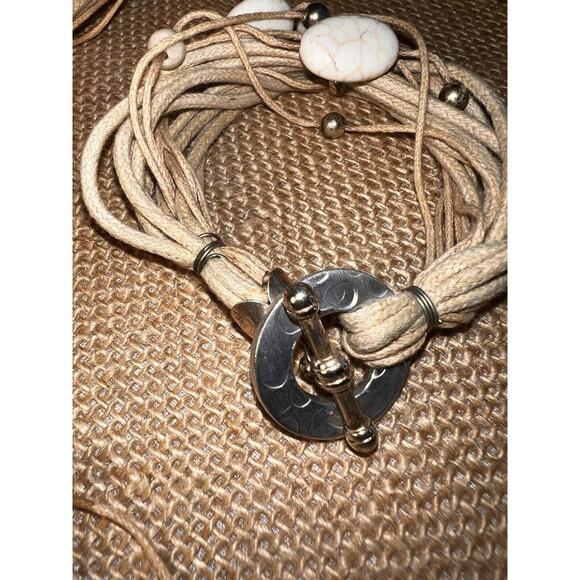 Wendell August Forge Metal & Stone Handmade Vintage Necklace & Bracelet Set - Picture 4 of 11